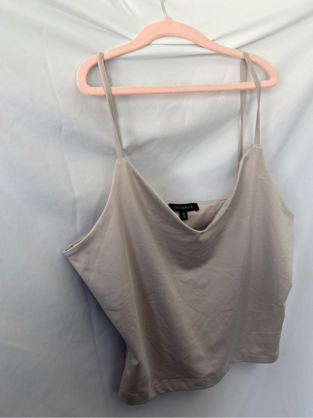 Dynamite Taupe Cowl-Front Spaghetti Strap Camisole